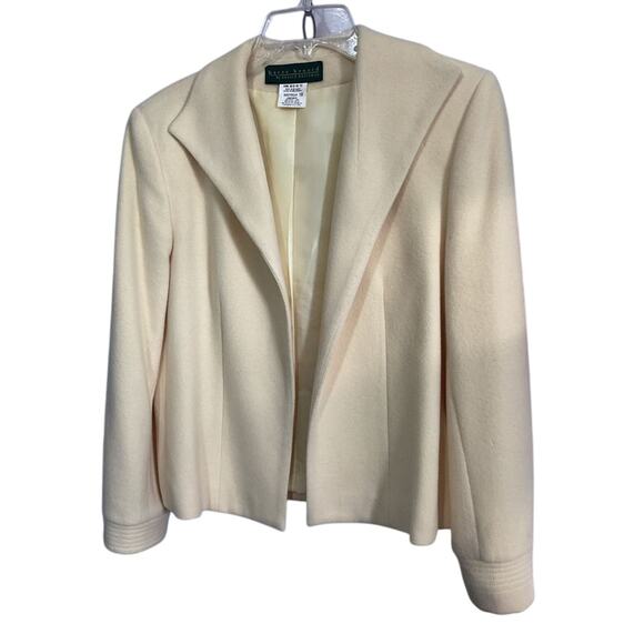 Vintage Harve’ Bernard Wool Cashmere Nylon Yellow Size 10 Blazer - Picture 7 of 10